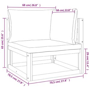 vidaXL Loungegrupp 4 delar taupe dynor massivt trä - Bild 8