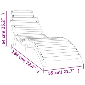 VidaXL Solsäng 2 st vit 184x55x64 cm massivt akaciaträ - Bild 7