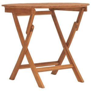 vidaXL Hopfällbart trädgårdsbord Ø 85x75 cm massiv teak - Bild 2