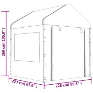 vidaXL Paviljong med tak vit 20,07x2,28x2,69 m polyeten - Bild 8