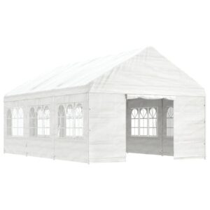 vidaXL Paviljong med tak vit 6,69x4,08x3,22 m polyeten - Bild 2