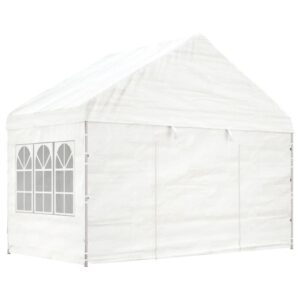 vidaXL Paviljong med tak vit 6,69x4,08x3,22 m polyeten - Bild 3