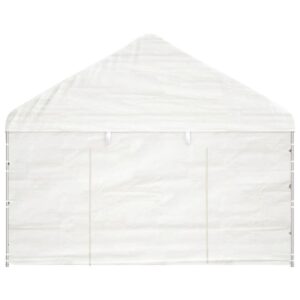 vidaXL Paviljong med tak vit 6,69x4,08x3,22 m polyeten - Bild 4