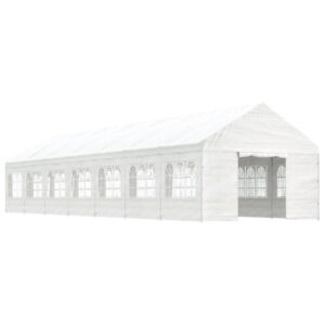 vidaXL Paviljong med tak vit 15,61x4,08x3,22 m polyeten - Bild 2