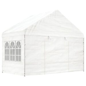 vidaXL Paviljong med tak vit 15,61x4,08x3,22 m polyeten - Bild 3