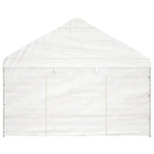 vidaXL Paviljong med tak vit 15,61x4,08x3,22 m polyeten - Bild 4