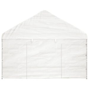 vidaXL Paviljong med tak vit 20,07x4,08x3,22 m polyeten - Bild 4