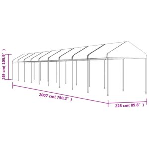 vidaXL Paviljong med tak vit 20,07x2,28x2,69 m polyeten - Bild 5