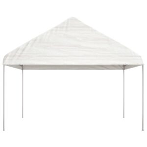 vidaXL Paviljong med tak vit 13,38x4,08x3,22 m polyeten - Bild 3