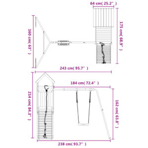 vidaXL Lekplats impregnerad furu - Bild 11