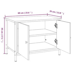 vidaXL Tv-bänk med dörrar brun ek 60x35x45 cm konstruerat trä - Bild 10