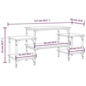 vidaXL Tv-bänk rökfärgad ek 117x35x52 cm konstruerat trä - Bild 9