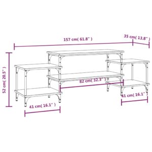 vidaXL Tv-ställ svart 157x35x52 cm konstruerat trä - Bild 9