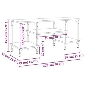 vidaXL Tv-bänk brun ek 102x35x45,5 cm konstruerat trä - Bild 9