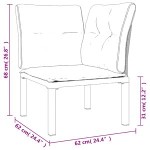 vidaXL Loungegrupp 4 delar svart och grå konstrotting - Bild 11