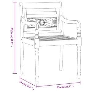 vidaXL Bataviastolar 4 st vit finish massiv teak - Bild 8