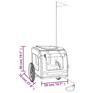 vidaXL Cykelvagn för djur svart oxfordtyg och järn - Bild 11
