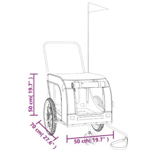 vidaXL Cykelvagn för djur svart oxfordtyg och järn - Bild 11