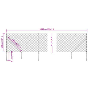 vidaXL Gunnebostängsel med markspett grön 1x10 m - Bild 5