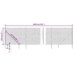 vidaXL Gunnebostängsel med markspett grön 1,4x10 m - Bild 5