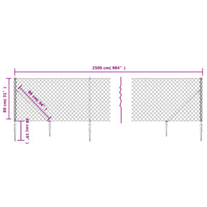 vidaXL Gunnebostängsel med markspett grön 0,8x25 m - Bild 5