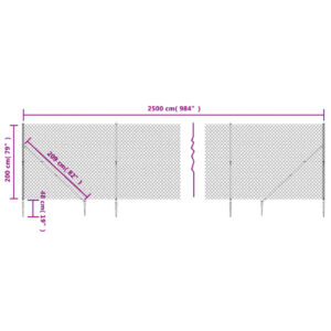 vidaXL Gunnebostängsel med markspett grön 2x25 m - Bild 5