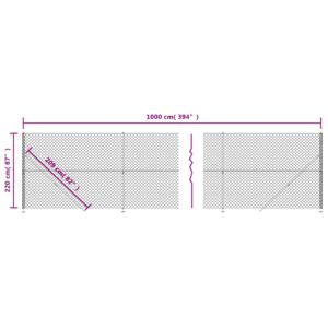 vidaXL Gunnebostängsel med stolpsko grön 2,2x10 m - Bild 6