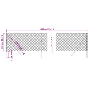 vidaXL Gunnebostängsel antracit 1,1x10 m - Bild 5