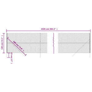 vidaXL Gunnebostängsel antracit 1,4x25 m - Bild 5