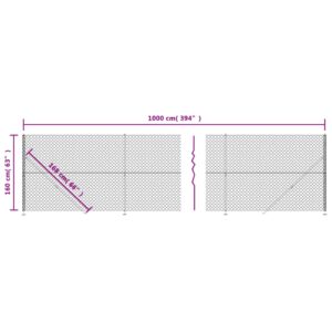 vidaXL Gunnebostängsel med stolpsko antracit 1,6x10 m - Bild 6