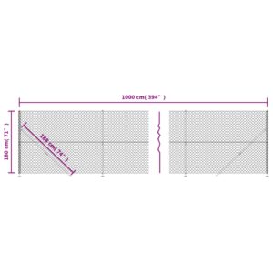 vidaXL Gunnebostängsel med stolpsko antracit 1,8x10 m - Bild 6