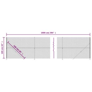 vidaXL Gunnebostängsel med stolpsko silver 1,6x10 m - Bild 6