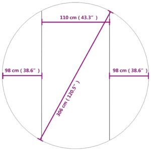 vidaXL Bottenmatta ljusgrå Ø306 cm polyester geotextil - Bild 7