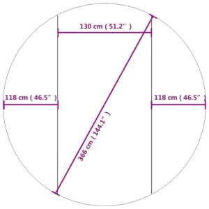 vidaXL Bottenmatta ljusgrå Ø366 cm polyester geotextil - Bild 7