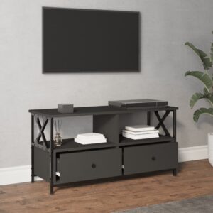 vidaXL Tv-bänk svart 90x33x45 cm konstruerat trä & järn - Bild 3