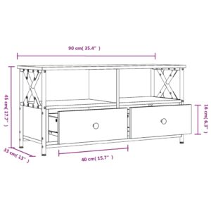 vidaXL Tv-bänk svart 90x33x45 cm konstruerat trä & järn - Bild 11