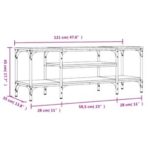 vidaXL Tv-bänk svart 121x35x45 cm konstruerat trä & järn - Bild 9