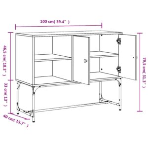 vidaXL Skänk rökfärgad ek 100x40x79,5 cm konstruerat trä - Bild 12