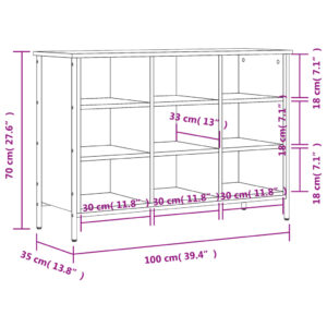 vidaXL Skohylla svart 102x36x60 cm konstruerat trä - Bild 9