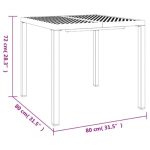 vidaXL Trädgårdsbord antracit 80x80x72 cm stål - Bild 7