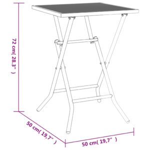 vidaXL Trädgårdsbord hopfällbart antracit 50x50x72 cm stålnät - Bild 9