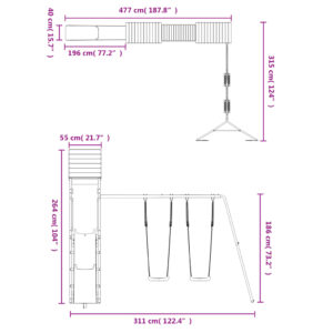 vidaXL Lekplats impregnerad furu - Bild 11