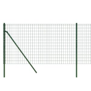 vidaXL Stängsel grön 0,8x25 m galvaniserat stål - Bild 4