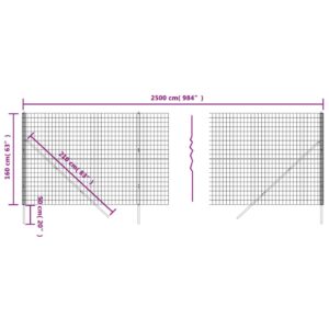 vidaXL Stängsel grön 1,6x25 m galvaniserat stål - Bild 5