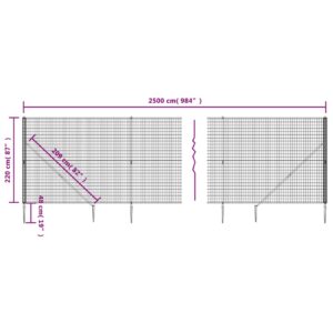 vidaXL Stängsel med markspett grön 2,2x25 m - Bild 5