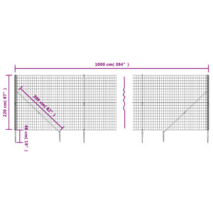 vidaXL Stängsel med markspett grön 2,2x10 m - Bild 5