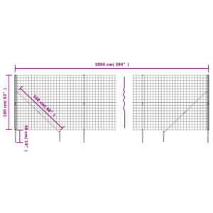 vidaXL Stängsel med markspett grön 1,6x10 m - Bild 5