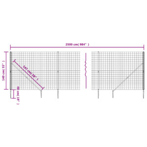 vidaXL Stängsel med markspett grön 1,4x25 m - Bild 5