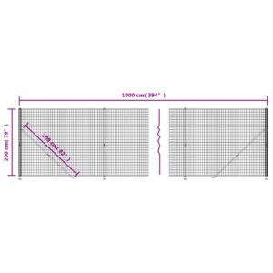 vidaXL Stängsel med stolpsko grön 2x10 m - Bild 6