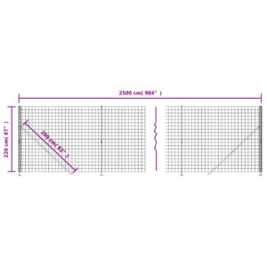 vidaXL Stängsel med stolpsko grön 2,2x25 m - Bild 6